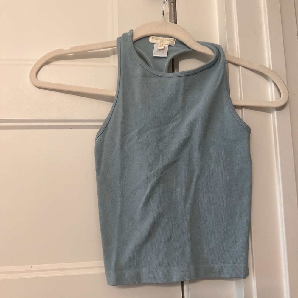 girls chealsea & violet racer back top size medium color darker blue/green